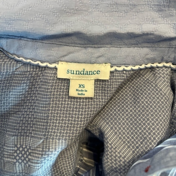 Sundance Mariel Tunic Patchwork Gauzy Oversized Boho Button Down Blouse Top XS - Picture 12 of 16